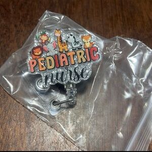 Silver Pediatric Nurse Badge Reel